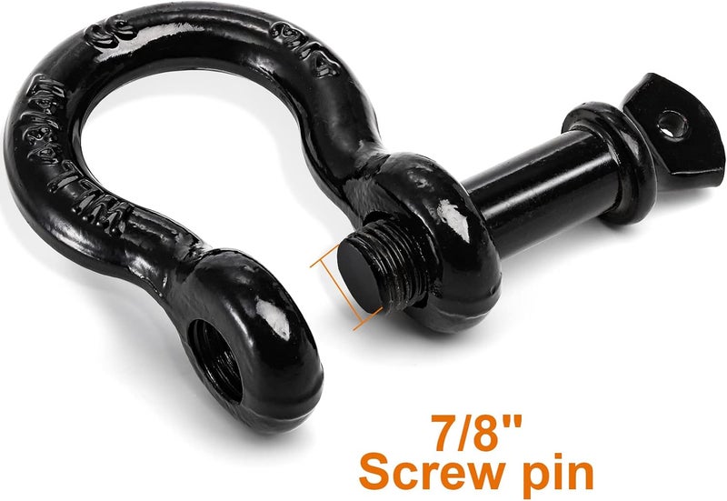 Bekith 3 Pack D Ring Shackles 3/4" Shackle Rugged Unbreakable 28.5 Ton (57,000 Lbs) Maximum Break Strength Heavy Duty Shackles for Tow Strap, Winch, Off-Road Truck Vehicle Recovery, Black - Image 3